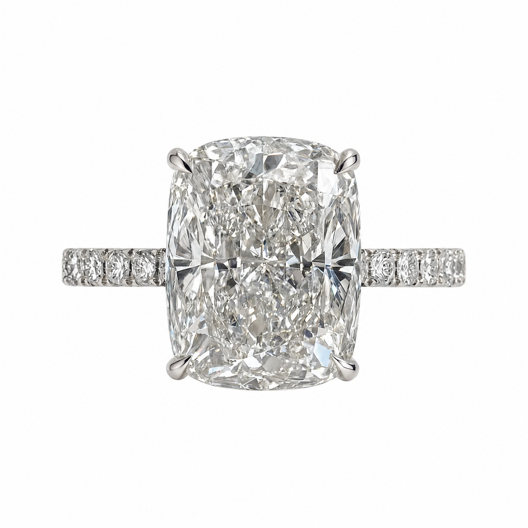 Verlobungsring, laborgezüchteter Diamant, radiant, Geschenk Frau, Gold