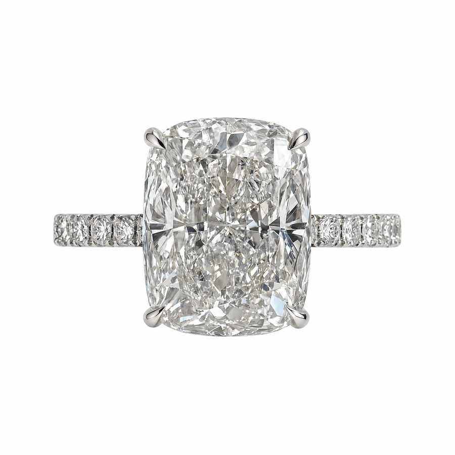Verlobungsring, laborgezüchteter Diamant, radiant, Geschenk Frau, Gold